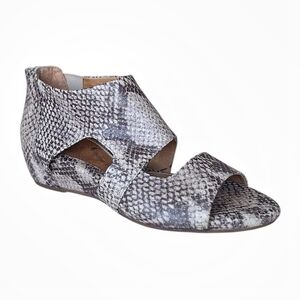 Sofft Snakeskin Cut Out Sandal Ankle Bootie Wedge 7
